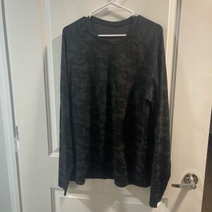 Lululemon Metal Vent Long Sleeve Black Camouflage Men's Shirt Size XXL
